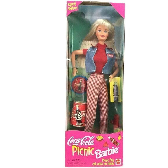 VTG Coco-Cola Picnic Barbie Doll Special Edition '97 Mattel #19626 Collector - Picture 1 of 5